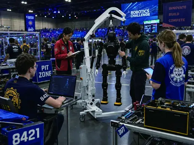En una competición de robótica