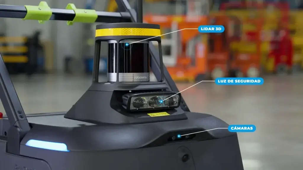 LiDAR 3D, luz de seguridad y cámaras del MT1 Max